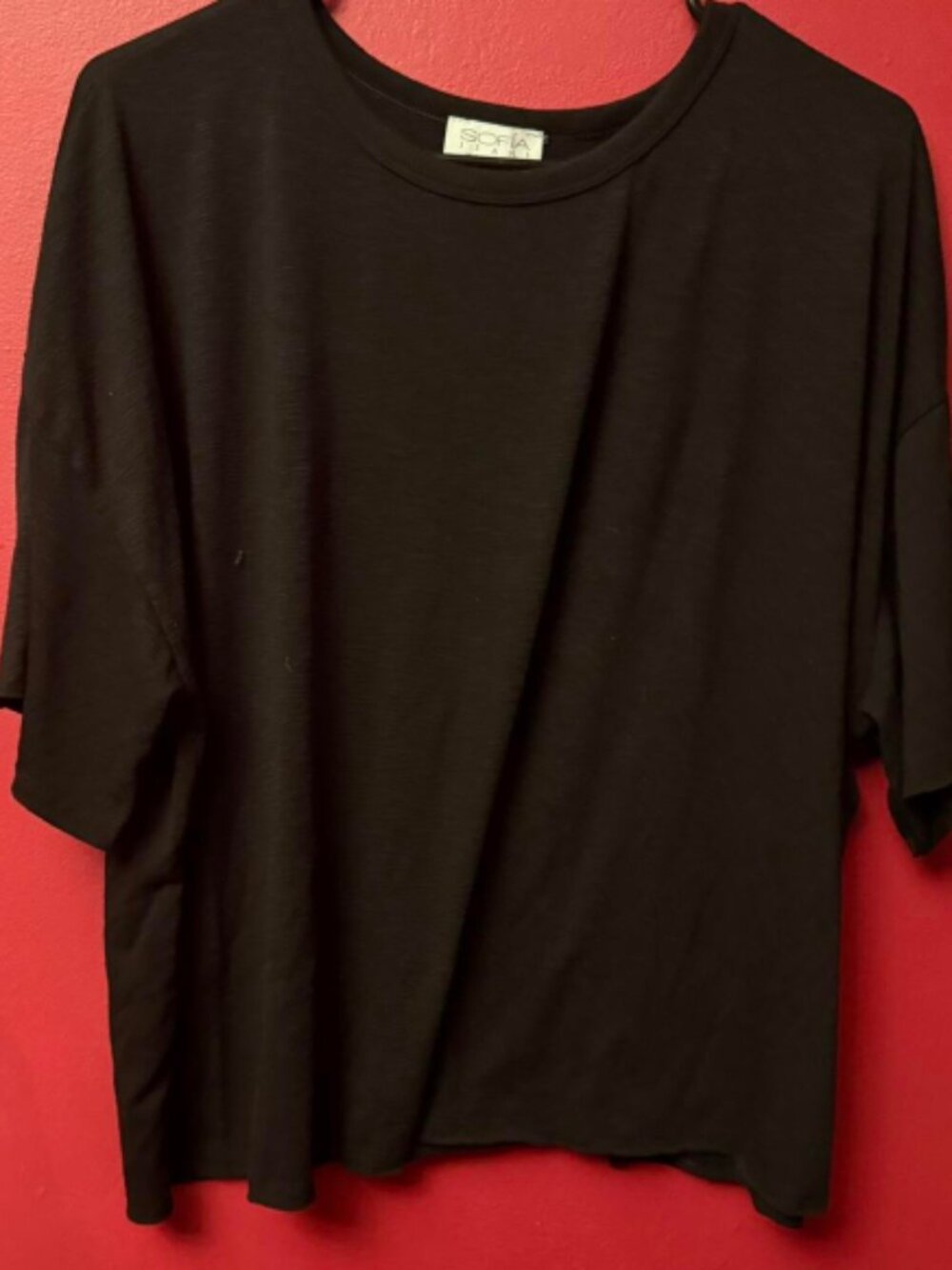 SOFIA JEANS loose black short sleeved T-shirt